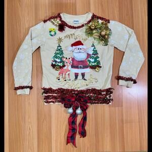 Ugly Christmas Sweater Light Up size small women’s